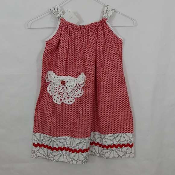 sewnbymurraysboutique Other - sewnbymurraysboutique Red & White Sun Dress Size 4